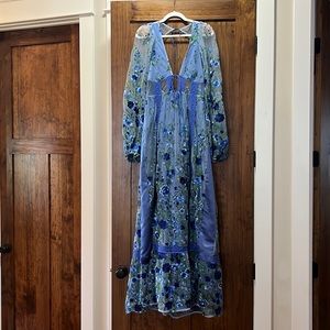 For Love and Lemons Luna Maxi Dress - Blue